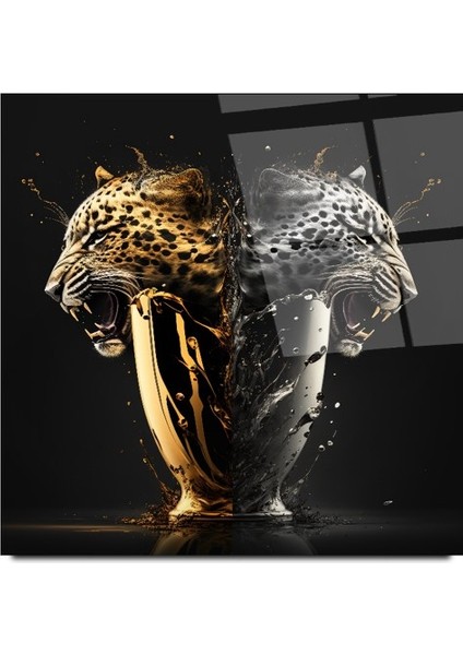 Leopar Cam Tablo | , Dekoratif, Ofis, Mutfak