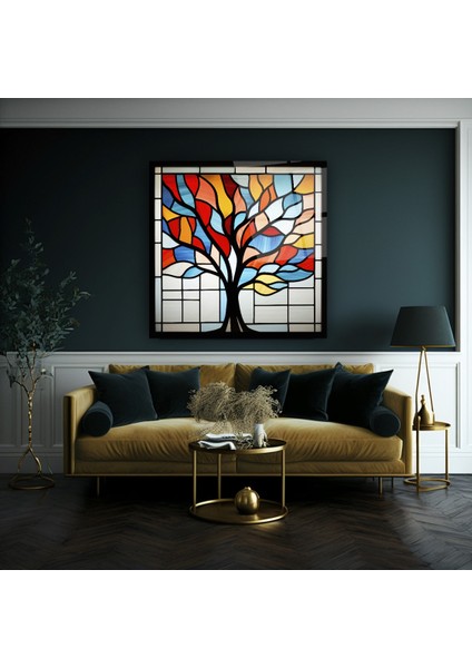 Hayat Ağacı Vitray Görünümü Cam Tablo | , Dekoratif, Ofis, Mutfak indirimleri