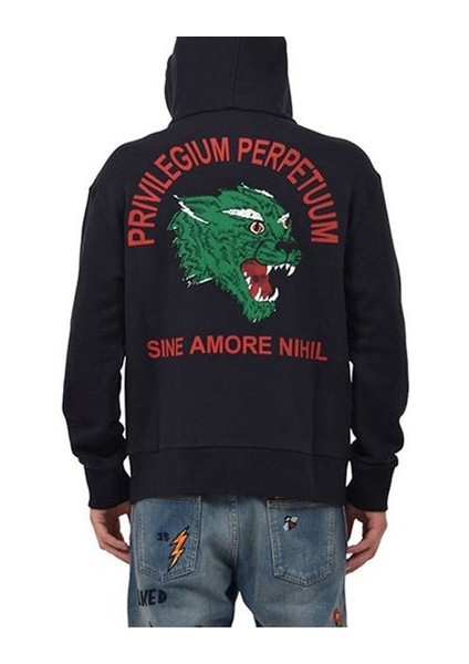 Gg Hooded Jacket With Lion Motif