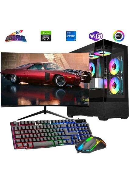 I7 12700F 16GB Ddr4 512GB M2 8gb RTX4060 24" 100Hz Mon. Oyun Bilgisayarı
