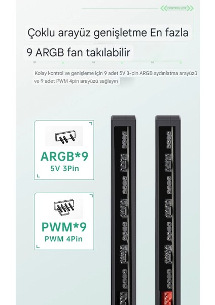 Oem Snowman Argb 5V 3 Pin + Pwm 12V 4 Pin Fan Çoklayıcı Beyaz