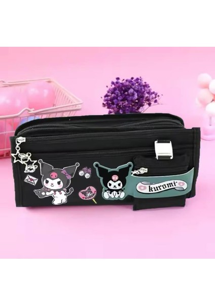 Sanrio Siyah Kuromi Çok Fonksiyonlu Geniş Kapasiteli Kalemlik