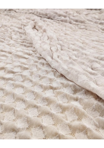 Desenli Jarse Kırık Beyaz Renkte Tek En (En 85 cm x Boy 270 Cm)