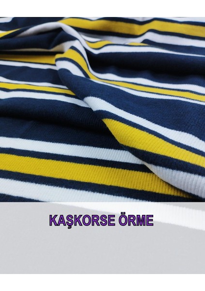 Kaşkorse Örme Lacivert Sarı Ekru Renklerde En: 100