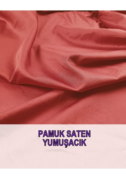 Pamuk Saten Kırmızı Nar Çiçeği Arası Renkte En: 140 fiyatları