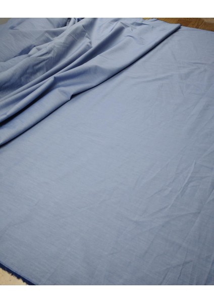Pamuklu Dokuma Açık Kırçıllı Mavi Renkte (En 130 cm x Boy 270 Cm)