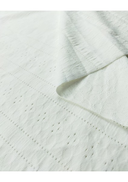 Beyaz Renkte Penye Jarse Arası Örme (En 160 cm x Boy 200 Cm)
