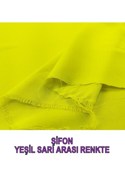 Şifon Yeşil Sarı Arası Renkte (En 140 cm x Boy 240 Cm)