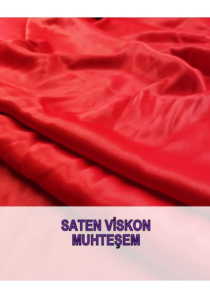 Saten Viskon Kırmızı Renkte En: 130 indirimleri