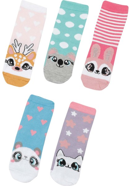 Lovely 5 Lı Skt-G 4pr Çok Renkli Kız Çocuk Soket Çorap
