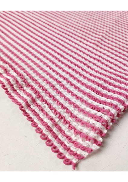 File Jarse Beyaz Pembe Renklerde (En 145 cm x Boy 190 Cm)