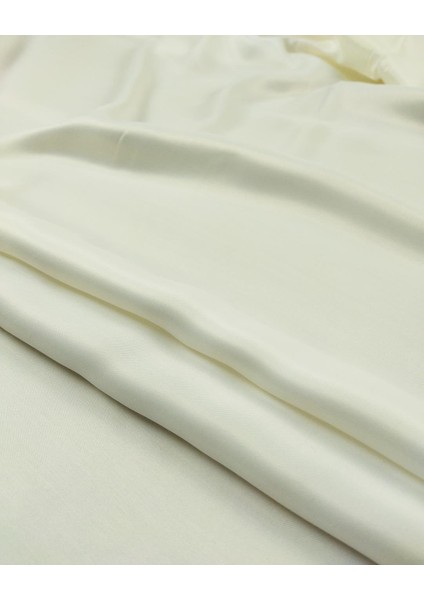 Saten Viskon Ekru Renkte (En 150 cm x Boy 200 Cm)