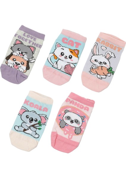 Panda 5 Lı Ptk-G 4pr Çok Renkli Kız Çocuk 5'li Patik Çorap