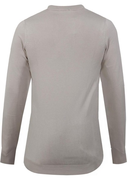 Bej V Yaka Triko Kazak fiyatları