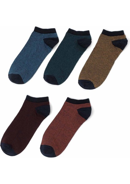 Multı 5lı Ptk-M 4pr Bordo Erkek 5'li Patik Çorap