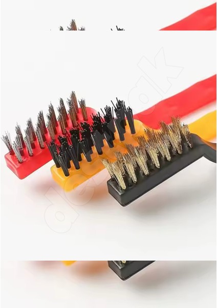 3 Adet Fırça Seti - Pas Sökme Yağ Temizleme - Metal Temizlik Fırçası - Ocak, Fırın, Mangal Fırçası fırsatları