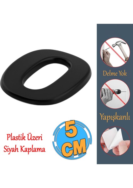 Yapışkanlı Kapı Numarası Küçük Boy 50 mm 5 cm Numara 0 Rakam Sıfır Sayı Siyah Renk Numaralar 1 Adet