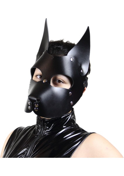 Hakiki Deri El Yapımı Puppy Mask / Köpek Maskesi