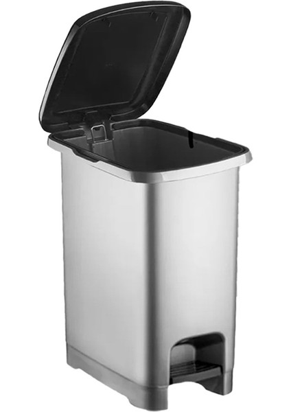 Ergonomik Pedallı Plastik Çöp Kovası ( İç Kovasız) Metal Gri modelleri