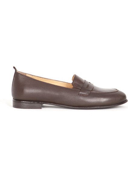 Br 04037 Gerçek Deri Kadın Loafer Kahverengi