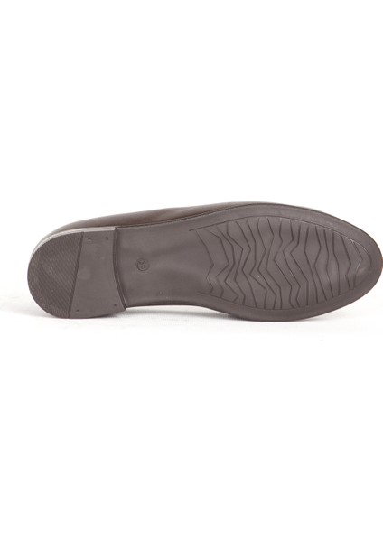 Br 04037 Gerçek Deri Kadın Loafer Kahverengi