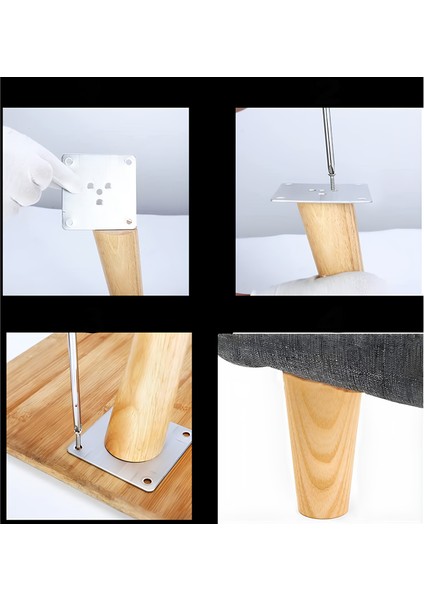 Metal Çinko Masa Bağlantı Sacı Düz 7 x 7 cm Mobilya Yemek Masası Ayak Bağlama Saçı Aparat 4 Adet