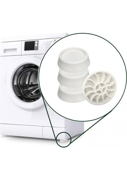 Çamaşır Makinesi Kaydırmaz Stoper Beyaz Renk 4 Adet Titreşim Gürültü Önleyici Ayak Denge Ayağı fırsatları