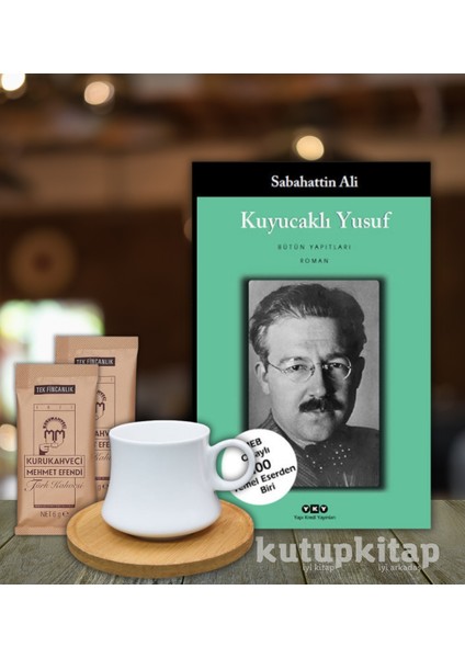 Kuyucaklı Yusuf Sabahattin Ali Bambu Fincan Türk Kahvesi Kişiye Özel Not Kitap Hediye Seti Kutupkitap