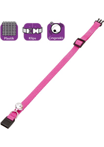 Boyun Tasma Çıngıranklı 30 cm Pembe