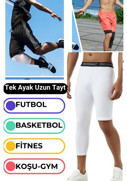 Futbol Basketbol Tek Ayak Uzun Spor Tayt