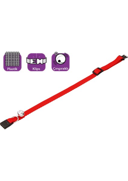 Boyun Tasma Çıngırank 30 cm Kırmızı