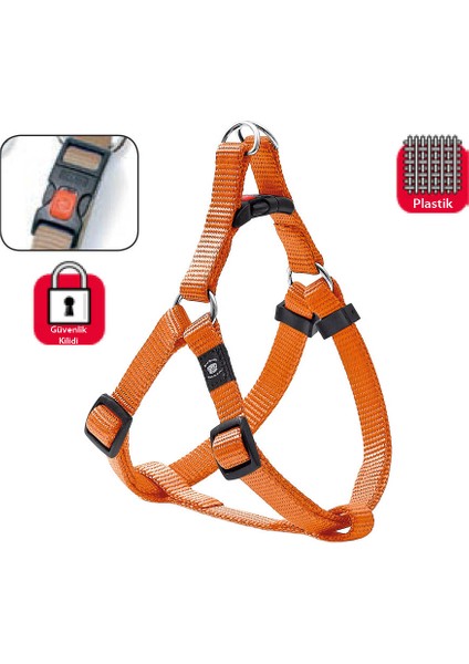 Kilitli Göğüs Tasma L 60-90cm Turuncu