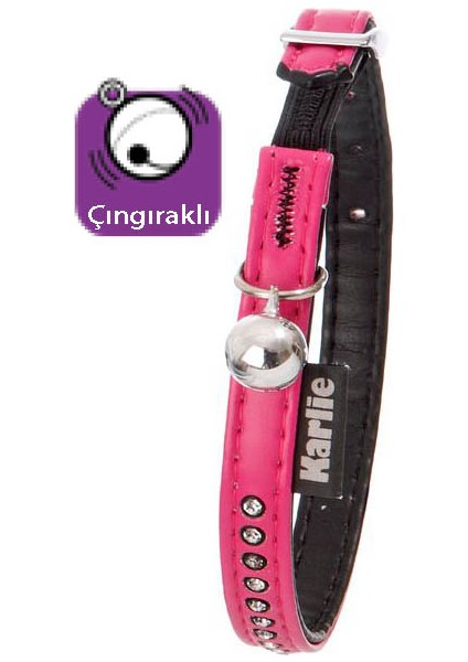 Deri Kedi Boyun Tasma 30cm Pembe