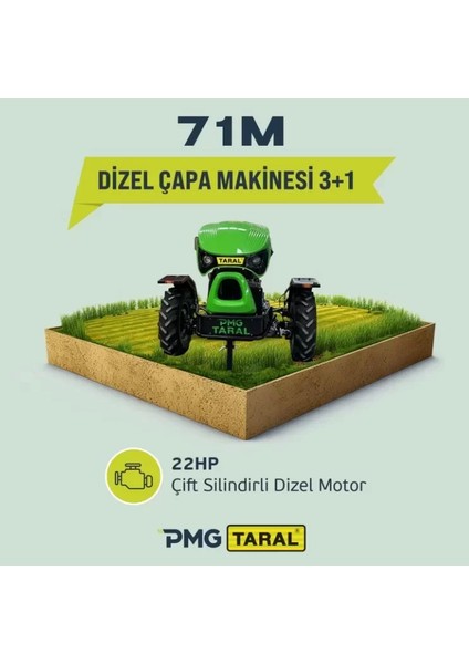 Taral 71M Çapa Makinası Amortisörlü 22HP