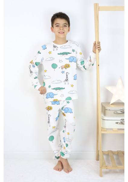 Erkek Çocuk Baskılı Interlok Kumaş Uzun Kollu Pijama Takımı fiyatları