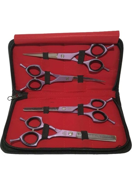 4 Lü Çantalı Makas Set 7" Mor