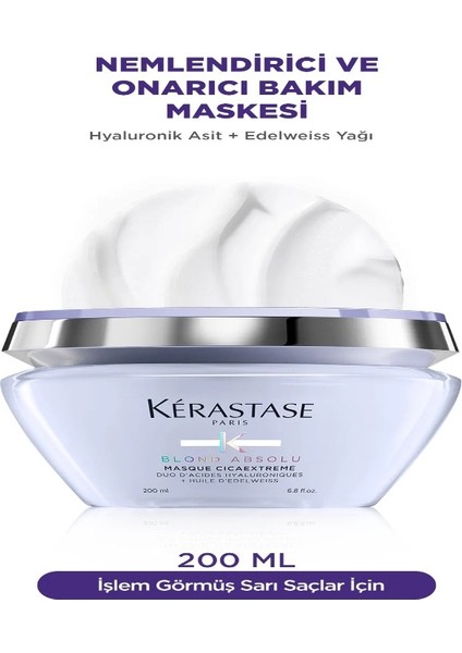 Blond Absolu Masque Cicaextreme Sarı Saçlar Için Işlem Sonrası Saç Bakım Maskesi 200 ml