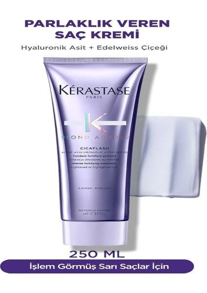 Blond Absolu Cicaflash Sarı Saçlar Için Parlaklık Veren Durulanan Saç Bakım Kremi 250 ml
