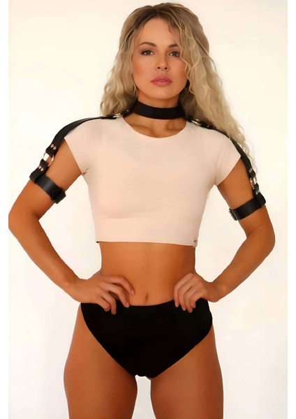 Boyun ve Omuzdan Askılı Deri Harness - APFT1035