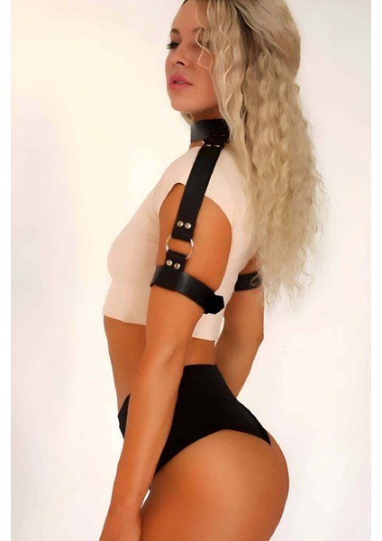 Boyun ve Omuzdan Askılı Deri Harness - APFT1035