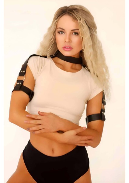 Boyun ve Omuzdan Askılı Deri Harness - APFT1035