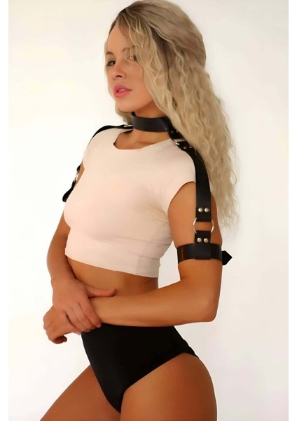 Boyun ve Omuzdan Askılı Deri Harness - APFT1035
