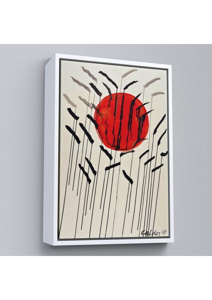 canvas Serie Ale x ander Calder - Kızıl Güneş ve Uzun Otlar Tablosu - Cattails With Red SUN-8090