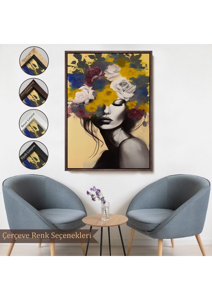 canvas Serie Çiçek Başlı Soyut Kadın TABLOSU-7831 fırsatları