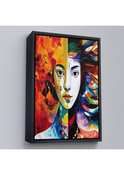 canvas Serie Renkli Soyut Kadın TABLOSU-8014