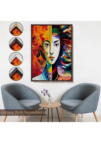 canvas Serie Renkli Soyut Kadın TABLOSU-8014 fırsatları