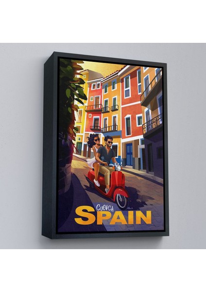 canvas Serie Ispanya Cvenca Sokaklarında Motorlu Aşıklar TABLOSU-7726