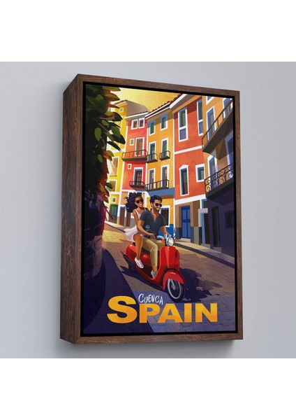 canvas Serie Ispanya Cvenca Sokaklarında Motorlu Aşıklar TABLOSU-7726 fiyatları
