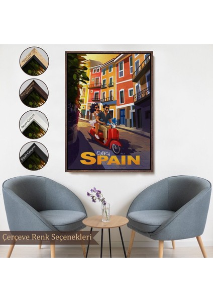 canvas Serie Ispanya Cvenca Sokaklarında Motorlu Aşıklar TABLOSU-7726 fırsatları