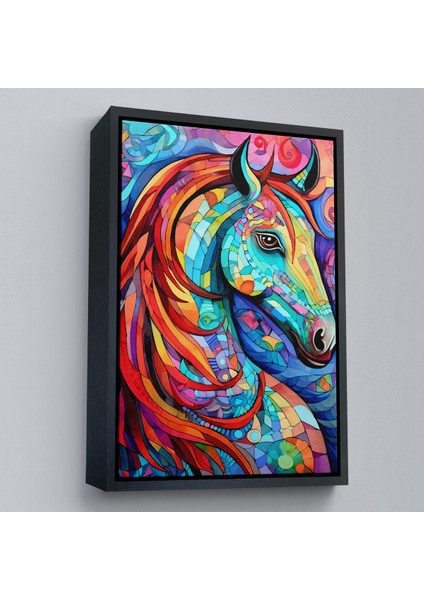 canvas Serie Renkli Soyut At TABLOSU-7528